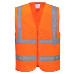 PORT WEST HI-VIS ZIPPED VEST ORANGE