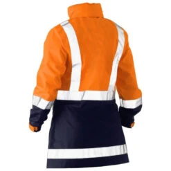 BISLEY WOMENS H TAPED TWO TONE HI VIS RAIN JACKET ORANGE/NAVY -Work Clothes Store Untitleddesign 2023 06 10T115241.137 1000x1000