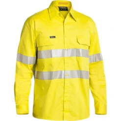 BISLEY 3M TAPED HI VIS INDUSTRIAL COOL VENT SHIRT YELLOW