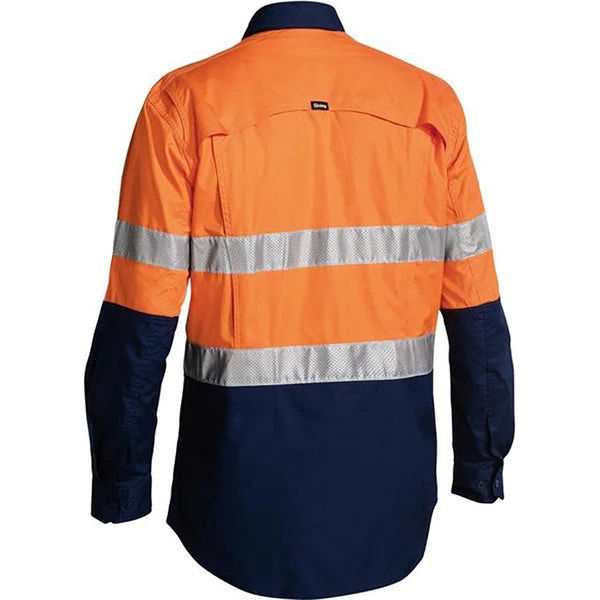BISLEY HI VIS X AIRFLOW RIPSTOP SHIRT ORANGE/NAVY 4 BISLEY HI VIS X AIRFLOW RIPSTOP SHIRT ORANGE/NAVY - Image 4