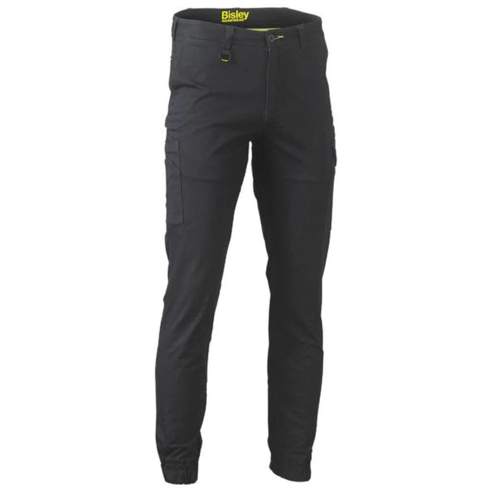 BISLEY MENS COTTON STRETCH CARGO CUFFED PANT BLACK 1 BISLEY MENS COTTON STRETCH CARGO CUFFED PANT BLACK