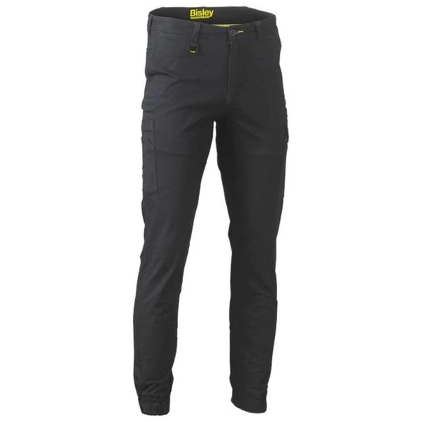 BISLEY MENS COTTON STRETCH CARGO CUFFED PANT BLACK 2 BISLEY MENS COTTON STRETCH CARGO CUFFED PANT BLACK - Image 2