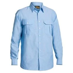 BISLEY OXFORD LS SHIRT BLUE