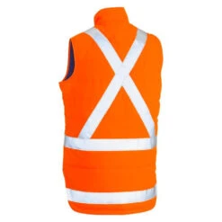 BISLEY PUFFER VEST X TAPED ORANGE -Work Clothes Store bisley puffer vest x taped orange 631244 1000x1000