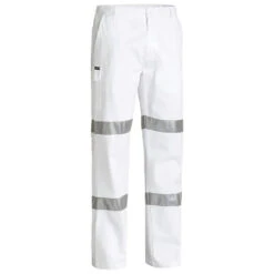 BISLEY TAPED NIGHT SAFETY PANTS WHITE