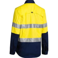 BISLEY WOMENS 3M TAPED HI VIS X AIRFLOW RIPSTOP SHIRT YELLOW/NAVY -Work Clothes Store bisley womens 3m taped hi vis x airflow ripstop shirt yellownavy 301715 1000x1000