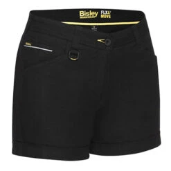 BISLEY WOMENS FLEX & MOVE SHORT SHORTS BLACK