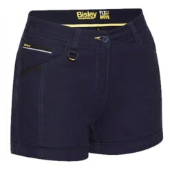 BISLEY WOMENS FLEX & MOVE SHORT SHORTS NAVY