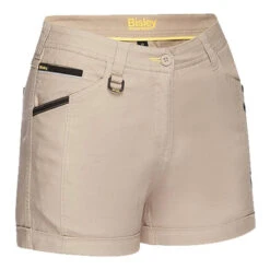 BISLEY WOMENS FLEX & MOVE SHORT SHORTS STONE