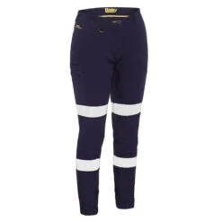 BISLEY WOMENS TAPED BIOMOTION CARGO PANTS CUFFED NAVY