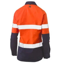 BISLEY WOMENS TAPED HI VIS STRETCH V-NECK CLOSED FRONT LS SHIRT -Work Clothes Store bisley womens taped hi vis stretch v neck closed front ls shirt 905006 600x