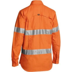 BISLEY WOMENS X AIRFLOW TAPED HI VIS RIPSTOP SHIRT ORANGE -Work Clothes Store bisley womens x airflow taped hi vis ripstop shirt orange 217025 600x
