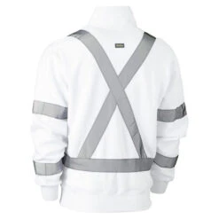 BISLEY X TAPED 1/4 ZIP PULLOVER WHITE -Work Clothes Store bisley x taped 14 zip pullover white 272128 600x