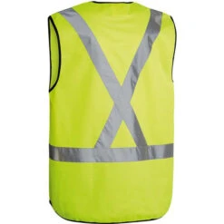 BISLEY X TAPED HI VIS VEST YELLOW -Work Clothes Store bisley x taped hi vis vest yellow 971977 600x