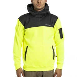 Work Clothes Store 6 CAT HI VIS HOODIE YELLOW/GREY