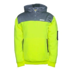 CAT HI VIS HOODIE YELLOW/GREY -Work Clothes Store cat hi vis hoodie yellowgrey 543407 1000x1000