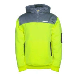 CAT HI VIS HOODIE YELLOW/GREY -Work Clothes Store cat hi vis hoodie yellowgrey 543407 600x