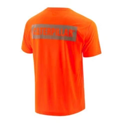 CAT ICON BLOCK SS TEE HI VIS ORANGE -Work Clothes Store cat icon block ss tee hi vis orange 250006 600x