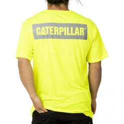 CAT ICON BLOCK SS TEE HI VIS YELLOW -Work Clothes Store cat icon block ss tee hi vis yellow 602884 1000x1000