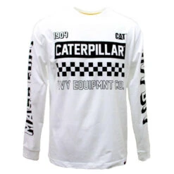 CAT LIMITED EDITION MOTO L/S TEE WHITE