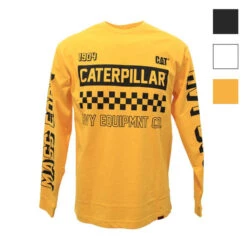 CAT MOTO LS TEE YELLOW