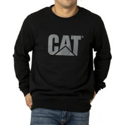 CAT TRADEMARK LOGO CREW BLACK