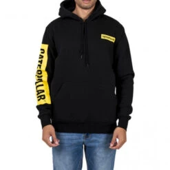 CAT TRITON BLOCK HOODIE BLACK/YELLOW -Work Clothes Store cat triton block hoodie blackyellow 240072 600x