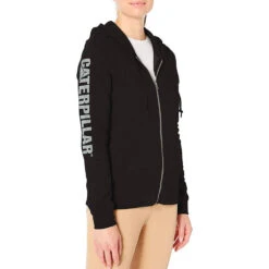 CAT ZINNIA FULL ZIP BANNER HOODIE BLACK