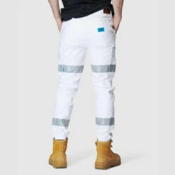 ELWOOD MENS REFLECTIVE CUFFED PANT WHITE -Work Clothes Store elwood mens reflective cuffed pant white 219331 600x