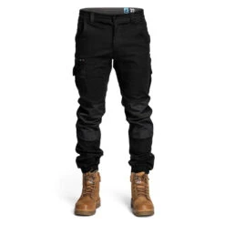 FORM WORKWEAR CUFFED WORK PANTS BLACK
