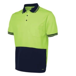 JBS JB HI VIS SS POLO LIME/NAVY