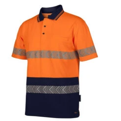 JBS JB HI VIS W/SEGMENTED TAPE POLO ORANGE/NAVY