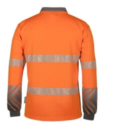 JBS JB LS POLO W/SEG TAPE ORANGE/CHARCOAL -Work Clothes Store jb ls polo wseg tape orangecharcoal 212198 600x