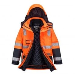 HUSKI VENTURE 4in1 DAY/NIGHT JACKET ORANGE/NAVY -Work Clothes Store k8106onr 1 1 1 1000x1000