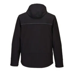 PORTWEST KX3 HOODED SOFT SHELL JACKET BLACK -Work Clothes Store pwsoftshell3lhoodrear 1000x1000