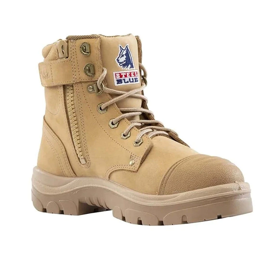 STEEL BLUE ARGYLE ZIP SCUFF CAP BOOTS SAND 1 STEEL BLUE ARGYLE ZIP SCUFF CAP BOOTS SAND