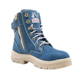 STEEL BLUE SOUTHERN CROSS ZIP LADIES BOOTS BLUE