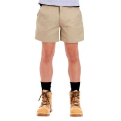 TRADIE BASIC FLEX SHORT LENGTH SHORTS KHAKI