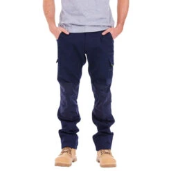 TRADIE FLEX CONTRAST CARGO PANTS NAVY
