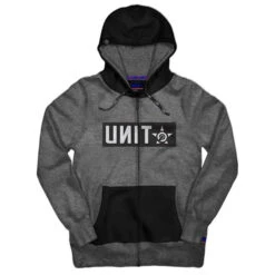 UNIT MENS FLEECE HOODIE SHELTER CHARCOAL
