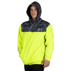UNIT TRACTION HI VIS FLEECE HOODIE YELLOW -Work Clothes Store unit traction hi vis fleece hoodie yellow 301687 1000x1000