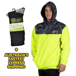 UNIT TRACTION HI VIS FLEECE HOODIE YELLOW -Work Clothes Store unit traction hi vis fleece hoodie yellow 561680 1000x1000