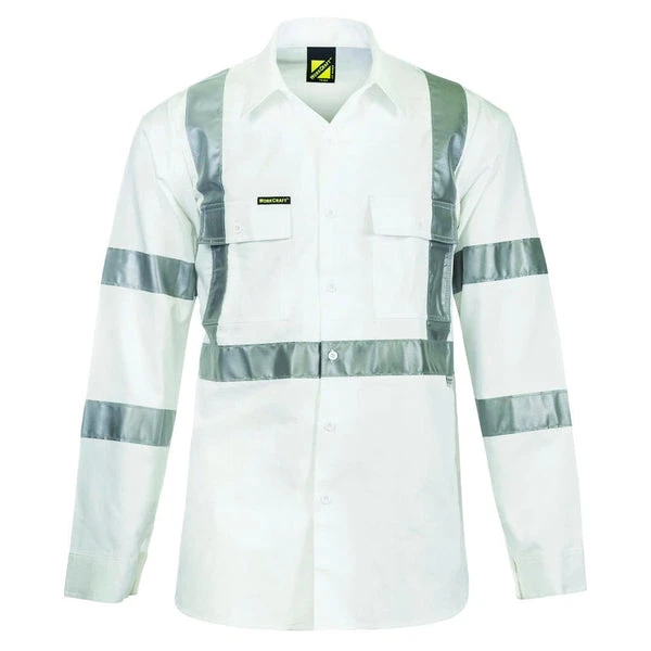 WORKCRAFT CSR TAPED COTTON SHIRT WHITE 2 WORKCRAFT CSR TAPED COTTON SHIRT WHITE - Image 2